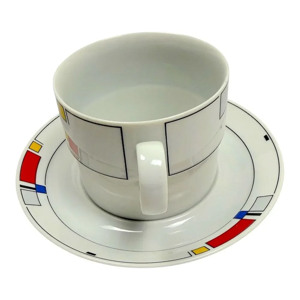 Studio Nova Highlights Flash Back Mikasa Porcelain Cup Saucer Geometric L6020
